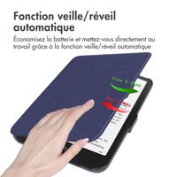 imoshion Étui de liseuse portefeuille Slim Hard Amazon Kindle Paperwhite (2024) / Paperwhite Signature Edition (2024) / Colorsoft (2024) / Colorsoft Signature Edition (2024) - Bleu foncé