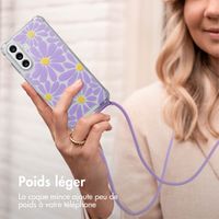 imoshion Coque Design avec cordon Samsung Galaxy A56 - Tropical Violet Flowers Connect