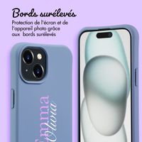Coque Color MagSafe avec cordon amovible et photo et/ou texte personnalisés Apple iPhone 15 - Nom