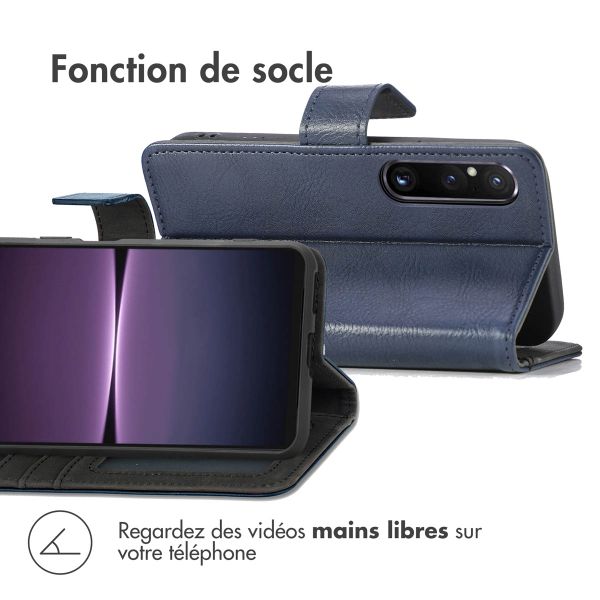 imoshion Étui de télephone portefeuille de luxe Sony Xperia 1 V - Bleu foncé