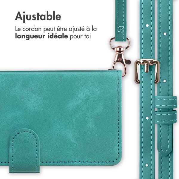 imoshion Etui de télephone portefeuille avec cordon Apple iPhone SE (2022 / 2020) / 8 / 7 - Turquoise