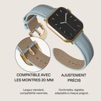 Burga Bracelet en cuir véritable  - Apple Watch | 44/45/46/49 mm / Connexion universelle 20 mm - Dream / Gold