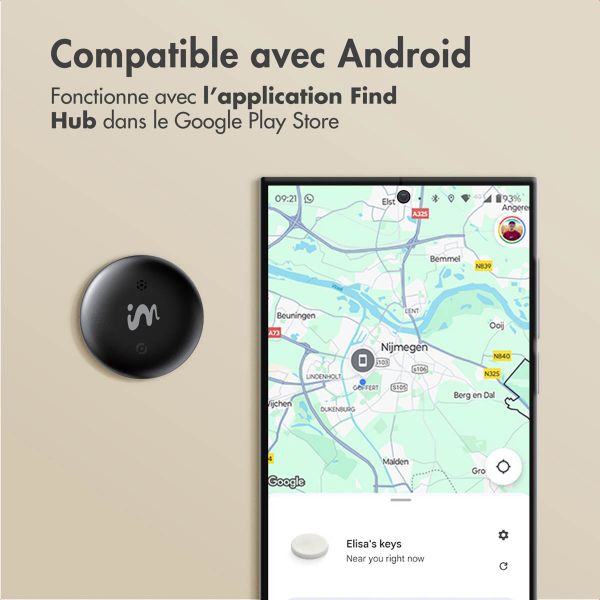 imoshion Wireless Tag - Tracker Bluetooth pour Android - 2 pack - Noir