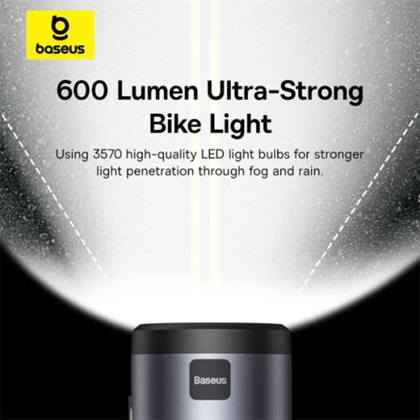 Baseus PrimeTrip support de téléphone 2-en-1 pour vélo avec lumière de vélo - Magnétique - Universel - Cosmic Black