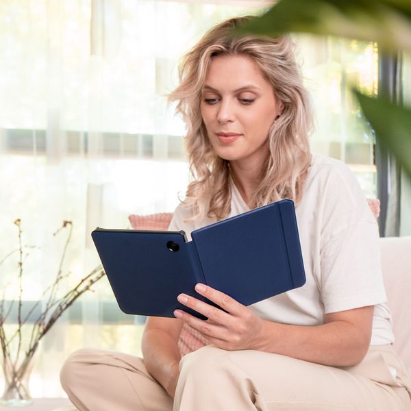 imoshion Étui de liseuse portefeuille Slim Hard Amazon Kindle (2024) / Amazon Kindle (2022) 11th gen - Bleu foncé