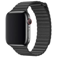 Apple Bracelet Leather Loop Apple Watch | 44/45/46/49 mm - Taille M - Noir