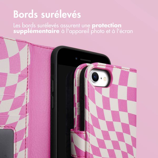 imoshion Étui de télephone portefeuille Design Apple iPhone SE (2022 / 2020) / 8 / 7 / 6(s) - Retro Pink