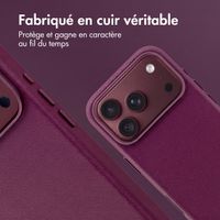 Accezz Coque arrière en cuir avec MagSafe Apple iPhone 18 Pro / 17 Pro - Heath Purple