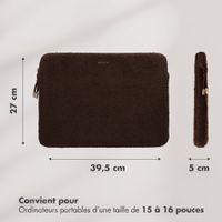 Selencia Housse laptop teddy 15-16 pouces - Choco Brown