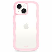 Holdit Coque Wavy Apple iPhone 17e / 16e / 15 / 14 / 13 - Transparent / Pink