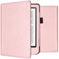 imoshion Étui de liseuse portefeuille en cuir végan Kobo Clara 2E / Tolino Shine 4 - Rose Doré