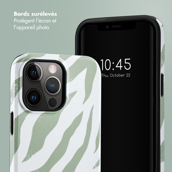 Selencia Coque arrière Vivid Apple iPhone 14 Pro Max - Colorful Zebra Sage Green