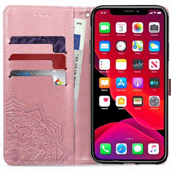 Etui de télephone portefeuille Mandala Apple iPhone 11 Pro - Rose