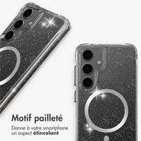imoshion Coque arrière transparente Pailletée avec MagSafe Samsung Galaxy S25 - Argent