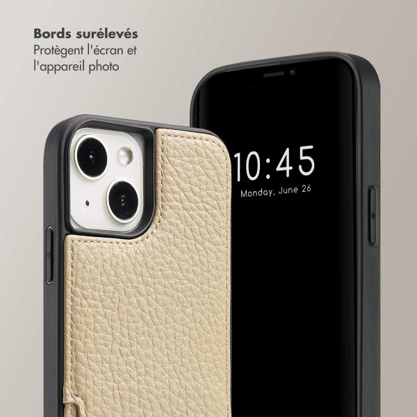 Selencia Coque de télephone Nova avec cordon et porte-cartes Apple iPhone 14 / 13 - Beige