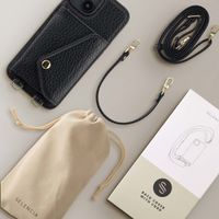 Selencia Coque de télephone Sera avec cordon et porte-cartes enveloppe Apple iPhone 14 - Noir