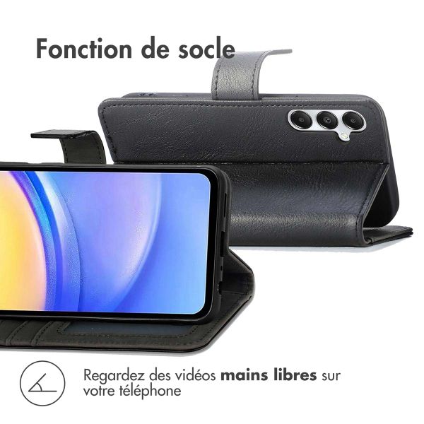imoshion Étui de télephone portefeuille de luxe Samsung Galaxy A15 (5G/4G) - Noir