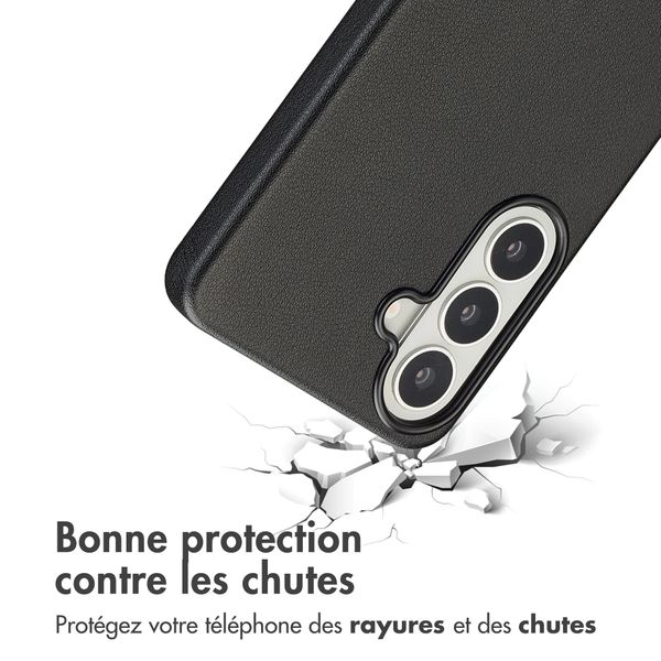 Accezz Coque arrière en cuir avec MagSafe Samsung Galaxy S26 - Onyx Black