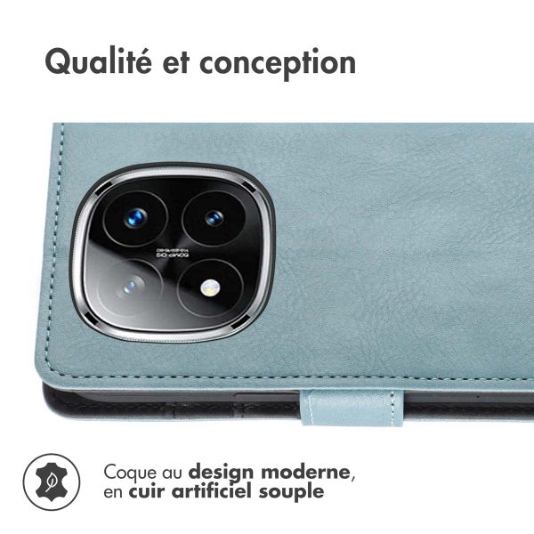 imoshion Étui de télephone portefeuille de luxe Xiaomi Redmi Note 14 Pro (5G) - Bleu clair