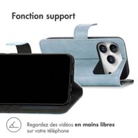 imoshion Étui de télephone portefeuille de luxe Apple iPhone 18 Pro Max / 17 Pro Max - Bleu clair