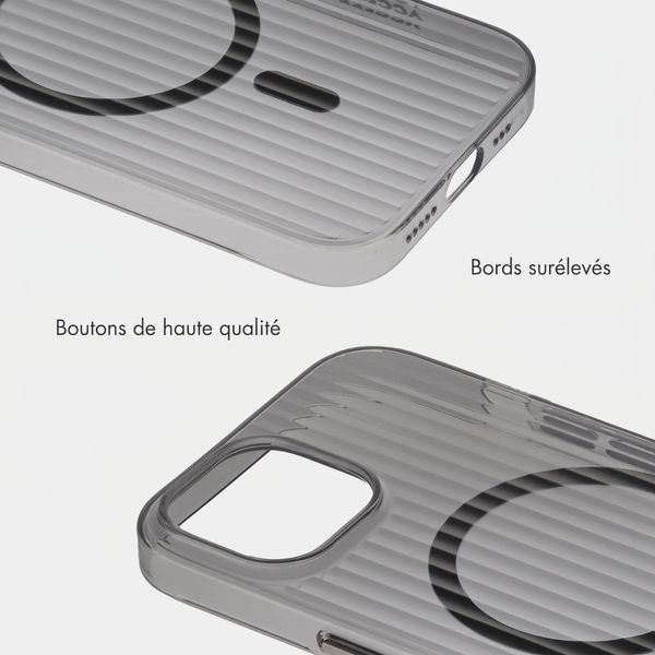 Accezz Coque arrière Lite avec MagSafe | Fluted | Apple iPhone 15 - Noir