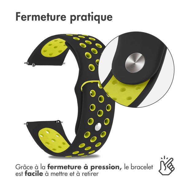 imoshion Bracelet sport en silicone  - Connexion universelle 20 mm - Black & Neon Yellow
