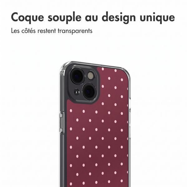imoshion Coque Design Apple iPhone 13 - Polka Dot Bordeaux