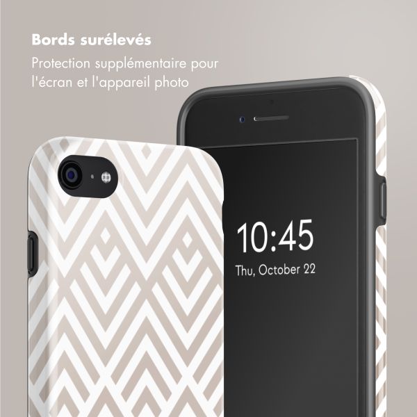 Selencia Coque arrière Vivid Apple iPhone SE (2022 / 2020) / 8 / 7 - Beige Zigzag