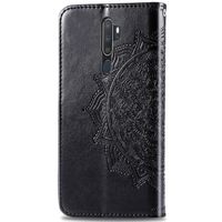 Etui de télephone portefeuille Mandala Oppo A5 (2020) / A9 (2020) - Noir