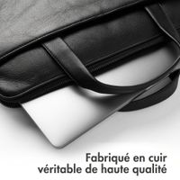 Accezz Leather Sac ordinateur 16 pouces - Noir