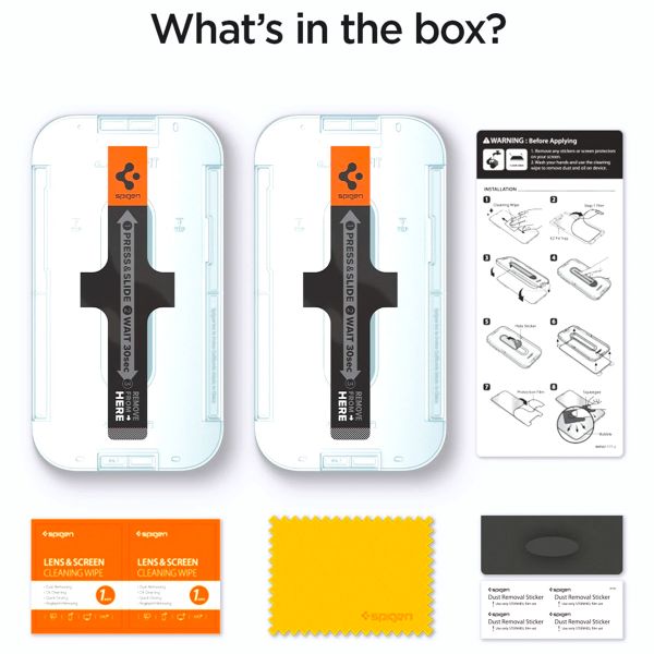 Spigen Protection d'écran en verre trempé GLAStR Privacy Applicator - lot de 2 Apple iPhone 13 / 13 Pro