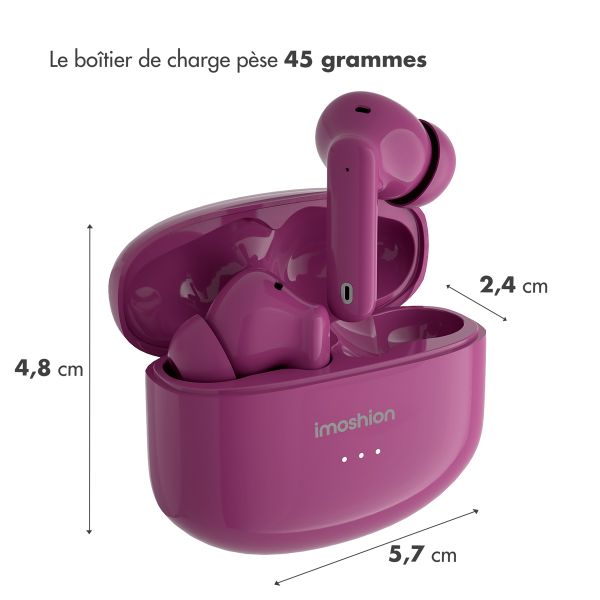 imoshion Aura Pro Écouteurs intra-auriculaires sans fil - Réduction active du bruit (ANC) - Bordeaux