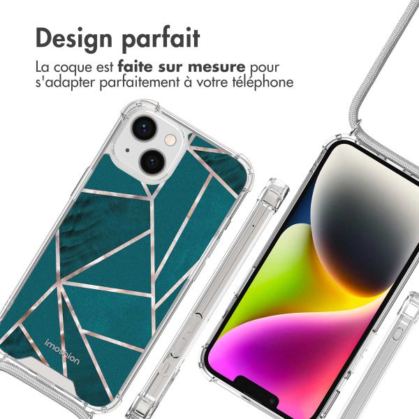 imoshion Coque Design avec cordon Apple iPhone 14 - Petrol Green Graphic