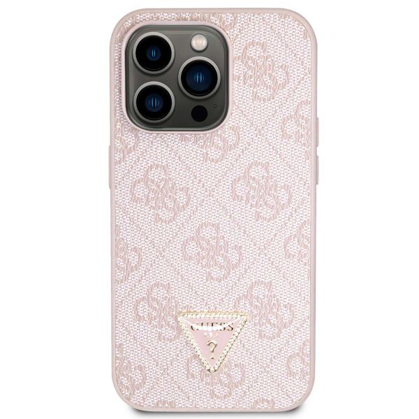 Guess Coque 4G Logo Triangle Strass Apple iPhone 15 Pro - Rose