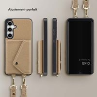 Selencia Coque de télephone Sera avec cordon et porte-cartes enveloppe Samsung Galaxy S24 FE - Taupe