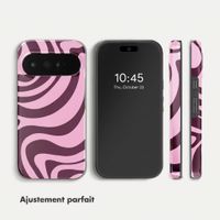 Selencia Coque arrière Vivid avec MagSafe Google Pixel 11 - Wavy Swirl Pink Plum