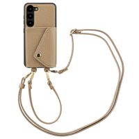 Selencia Coque de télephone Sera avec cordon et porte-cartes enveloppe Samsung Galaxy S23 - Taupe