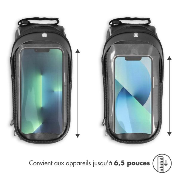 imoshion Support de téléphone pour vélo avec pochette - Cadre de vélo - Universel - Noir