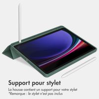 Accezz Coque tablette portefeuille Smart Silicone Samsung Galaxy Tab A9 8.7 pouces - Vert foncé