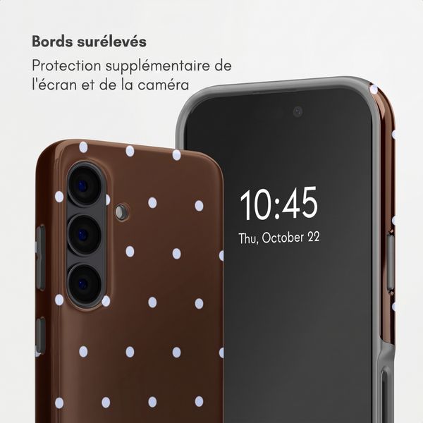 Selencia Coque arrière Vivid Samsung Galaxy S24 - Happy Dots Chocolate