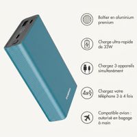 imoshion Ultra Series Aluminium Batterie externe 20.000 mAh - Charge rapide jusqu'à 33 watts - Petrol Green
