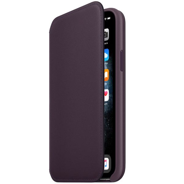 Apple Étui de télephone portefeuille Leather Folio Apple iPhone 11 Pro - Aubergine