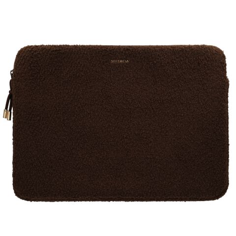 Selencia Housse laptop teddy 15-16 pouces - Choco Brown