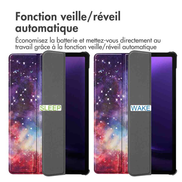imoshion Coque tablette Design Trifold Samsung Galaxy Tab S9 11.0 pouces / S10 Lite / S10 FE / S9 FE 10.9 pouces - Space