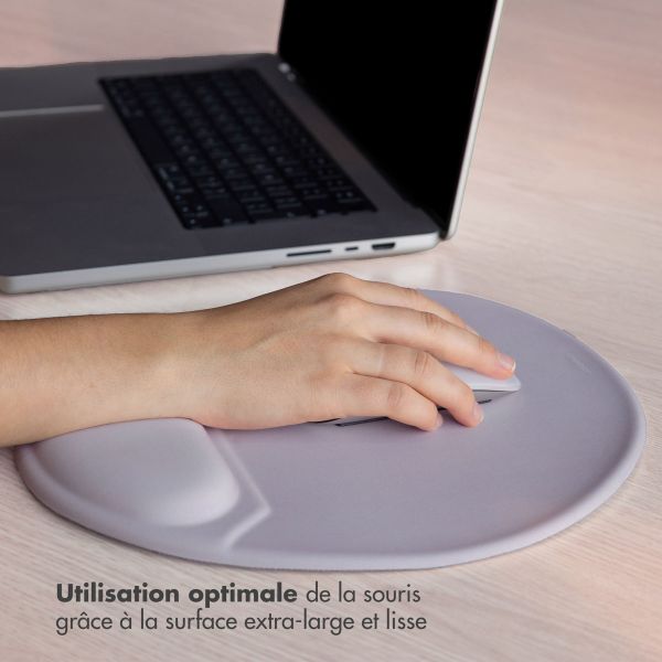 imoshion Tapis de souris ergonomique - Tapis de souris avec repose-poignet - 30 x 25 cm - Gris