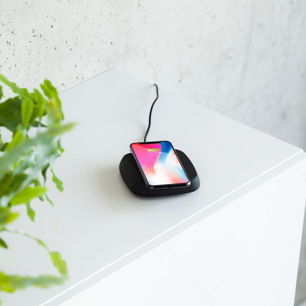 Zens Support pour chargeur rapide sans fil - Chargeur sans fil - Avec câble de charge - 10 Watt - Noir