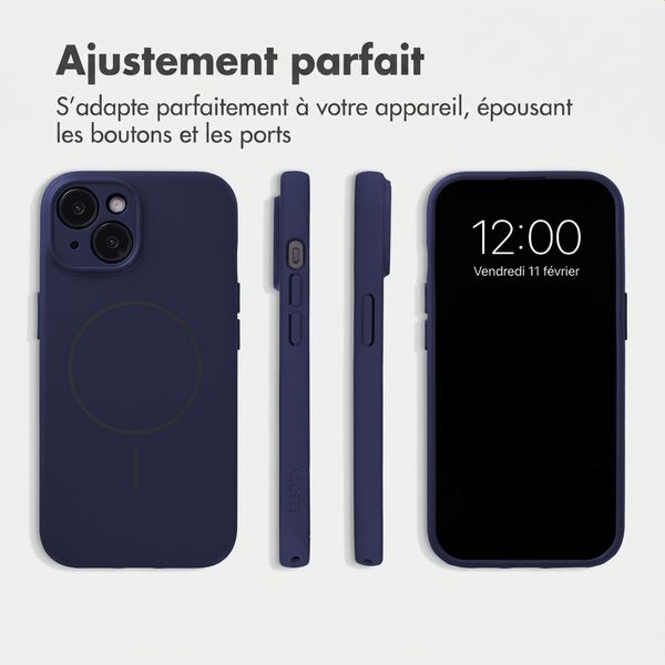 Accezz Coque Grip avec MagSafe Apple iPhone 13 - Bleu foncé