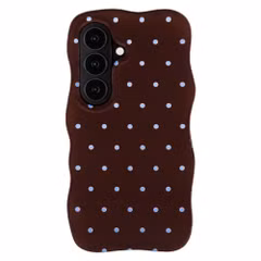 Selencia Coque arrière Vivid Wavy avec MagSafe Samsung Galaxy S26 - Happy Dots Chocolate