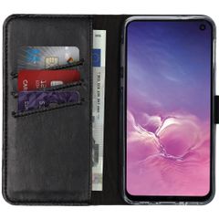 Selencia Étui portefeuille en cuir véritable Samsung Galaxy S10e - Noir