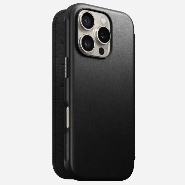 Nomad Étui de télephone portefeuille Modern Leather Folio Apple iPhone 16 Pro - Noir